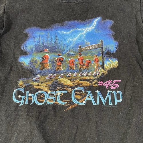 Vintage Goosebumps Sweatshirt Youth Kids Large Black Ghost Camp 90s - Picture 3 of 10