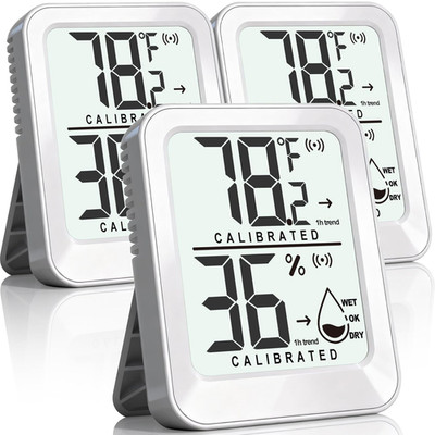 3 Pack Room Thermometer Indoor Hygrometer for Home, Digital Sensor Mini Humidity