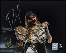 Dominik Mysterio WWE 8x10 Signed AAA Worlds Collide Holding Both Titles Photo