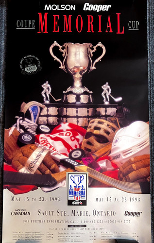 Vintage Memorial Cup Hockey Poster Sault Ste. Marie 1993 CHL OHL WHL QMJHL 90s