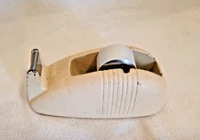 Vintage Solid Bottom Cast Iron WhaleTail Scotch Tape Dispenser with Rubber Feet