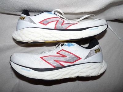 Men's New Balance Fresh Foam 880 V14  White Neo Flame Black Size 11 Reg. CLEAN