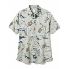 Reyn Spooner Hawaiian Shirt Mens XL Fishing Marlin Reverse Print Aloha Resort