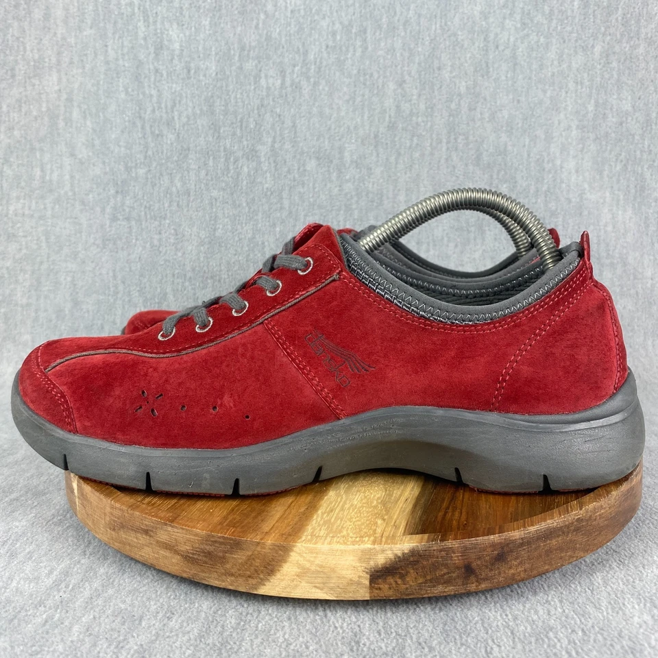Dansko Elise Shoes Womens Size 10.5 Red Sneakers Suede Slip On Oxford Comfort - Image 4 of 4
