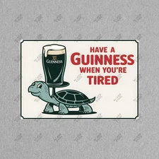 Vintage Guinness Metal Sign Turtle Advertisement Poster Retro Bar #419285