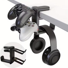 3-in-1 Gaming Headphone  Controller Holder, Adjustable Rotating Desk Clamp