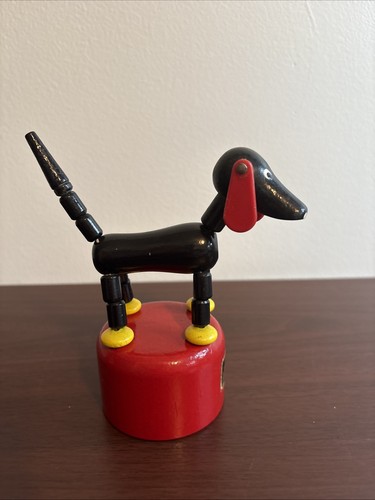 BRIO - Made In Sweden ~ 1960s Push-Up / Collapse Wooden Toy ~ Dachshund - Picture 2 of 8