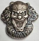 2 oz .999 Fine Silver Round Evil Clown Design Hand Poured d496