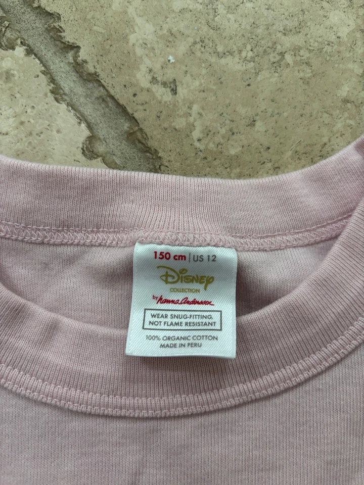 HANNA ANDERSSON Disney Pink Aurora Organic Short pajamas, Size 150 (12) - Image 3 of 4