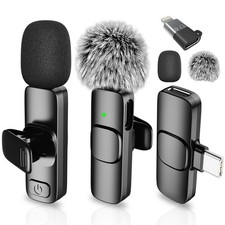 Mini Microphone for iPhone Android - Wireless Lavalier Microphone USB-C Light...