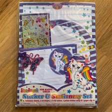 Lisa Frank Angel Kitty Cat Sticker  Stationery Set Stickers Tattoo Paper Clip