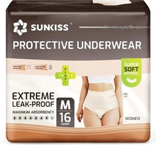 SUNKISS Women Incontinence Underwear, Daytime Disposable Postpartum Adult Pantie