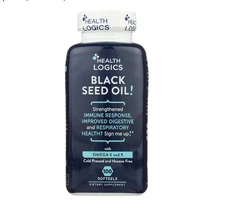 Health Logics Black Seed Oil Softgels Cold Pressed Rich in Omega 6 9 (100 Count)