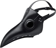 Plague Doctor Bird Mask Long Nose Beak Cosplay Black Steampunk Halloween Costume