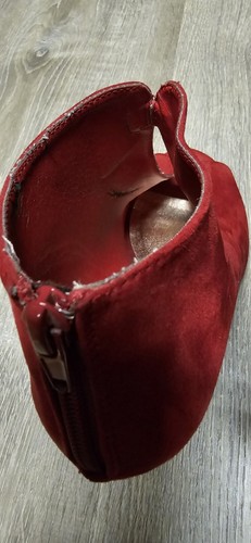 Botines de gamuza con punta abierta rojos Hot Tomato para mujer de tacón alto talla 9,5 M - Imagen 7 de 13