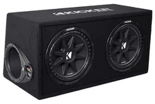 KICKER 43DC122 Comp Dual 12" Subwoofers In Vented Sub Box Enclosure, 2-Ohm