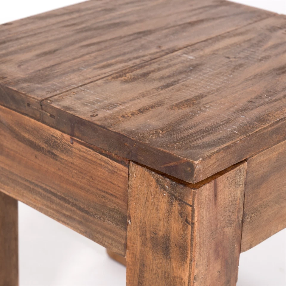 BEISTELLTISCH "SQUARE 40" | Recyclingholz, 40x40x40cm | quadratischer Couchtisch - Bild 4 von 4