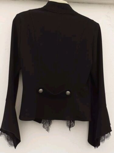 Vintage Womens Steampunk Military Jacket.Black.Extenzo.Lace.Metal buttons. 38.10 - Picture 2 of 9