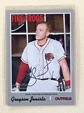 2019 Heritage Minors Auto Greyson Jenista Florida Fire Frogs On Card Autograph