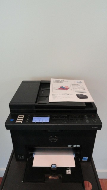 Dell C1765NFW Color Laser Printer Fax Scanner Copier LOW PAGES Good 