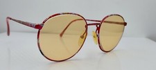 Vintage Red Multi-Color Round Metal Sunglasses Frames France