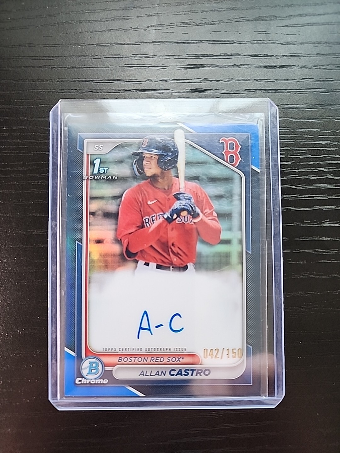 2024 Bowman Chrome 1st Blue Refractor Auto /150 Allan Castro CPA-ACA