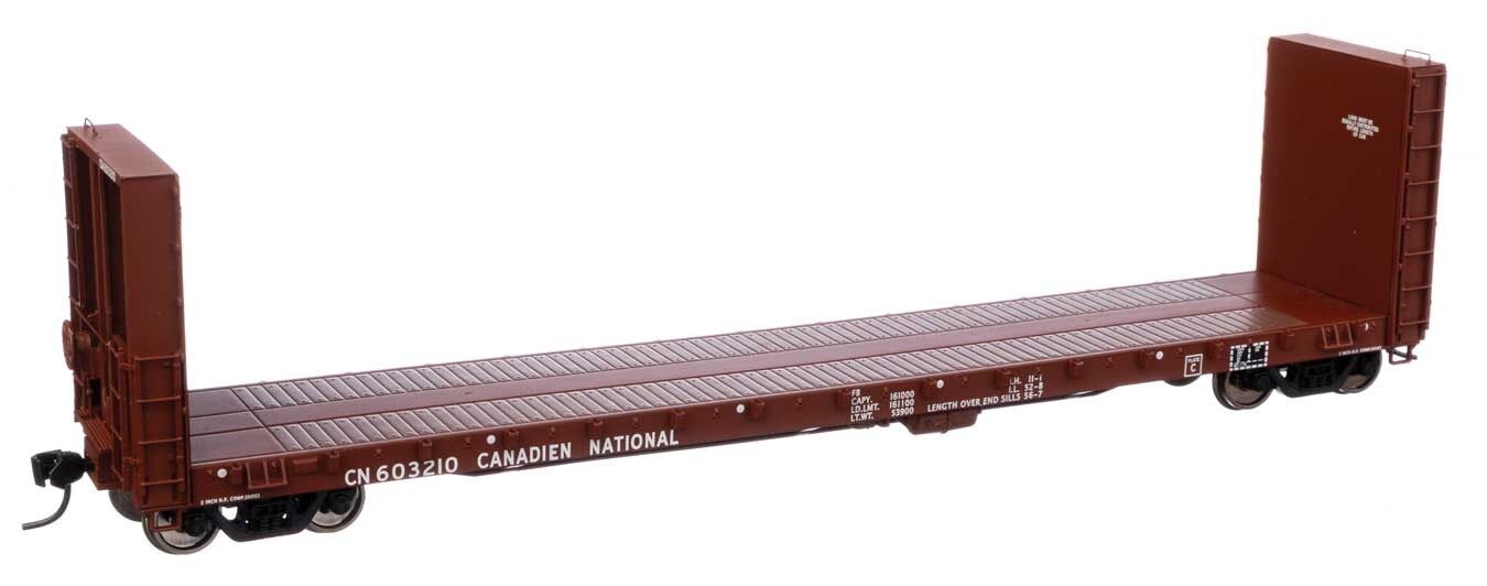 H0 Scale - Walthers 50' CC&F Bulkhead Flatcar Canadian National - 104350 New