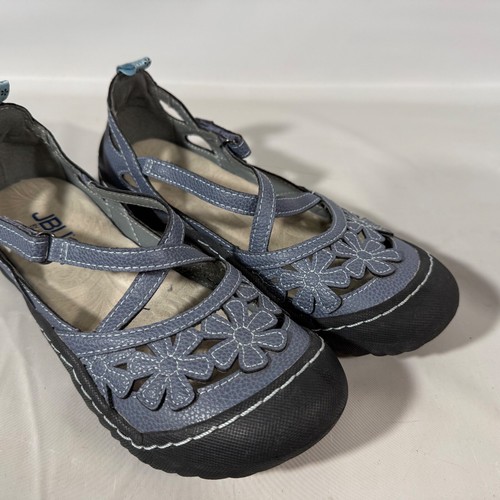 JBU by Jambu Shoes Womens 6m Blue Wildflower Encore Closed Toe Mary Jane Flats - Picture 2 of 10