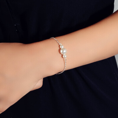 Delicate Pearl Chain Bracelet Gorgeous Dance Pub Party Gift Exquisite Jewellery