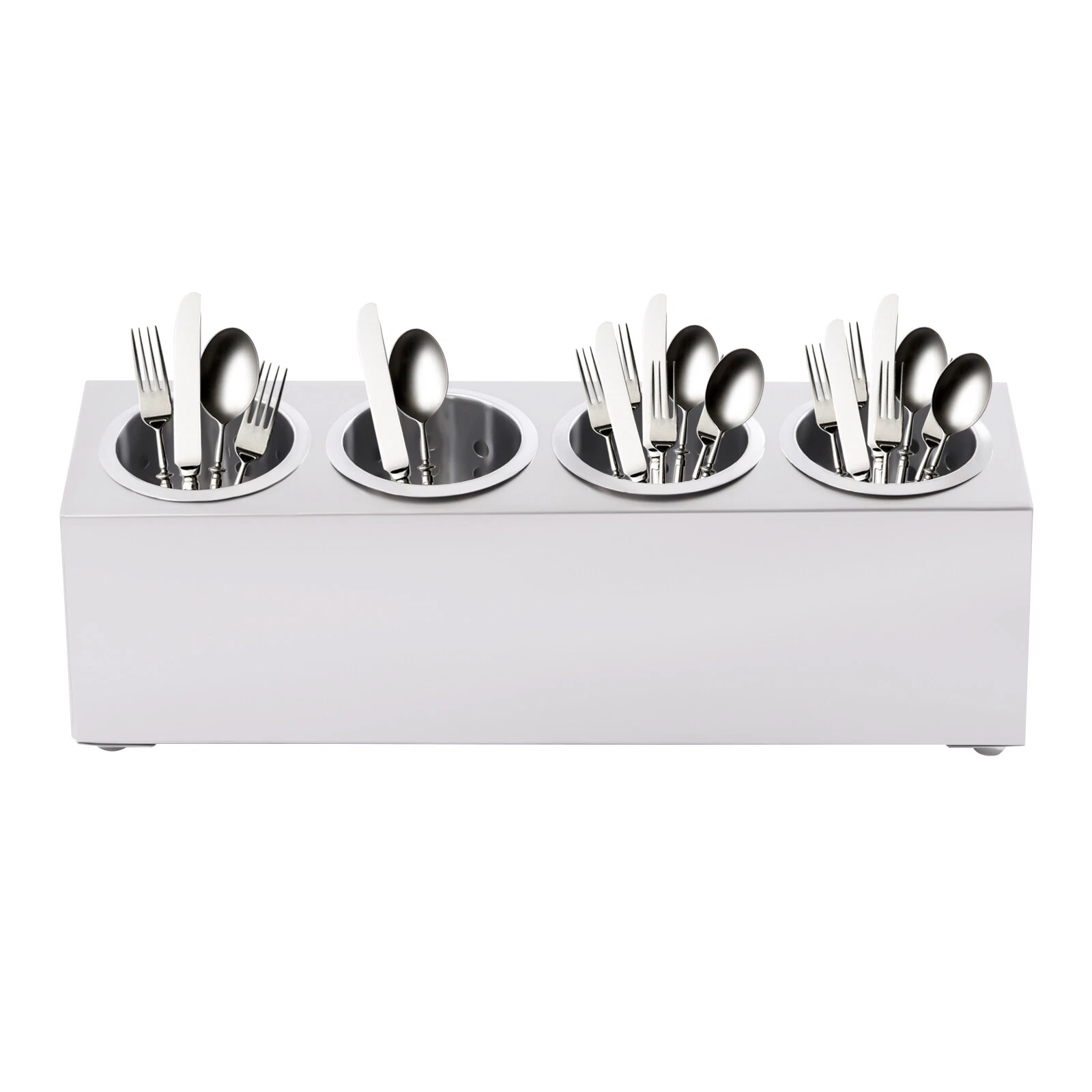 4 holes Stainless Steel Kitchen Holders Cylinder Flatware Utensil Organizers