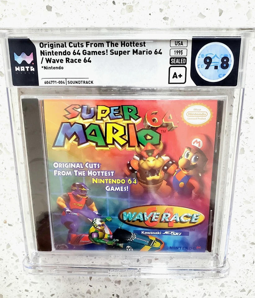 WATA 9.8 A+ SUPER MARIO 64 WAVE RACE Offical Soundtrack Graded Sealed - POP 1! - Image 3 of 4