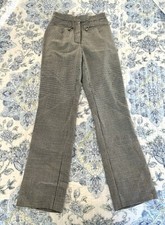 Vintage High Waisted Houndstooth Pants Business Slacks Straight Size 4 100 Wool
