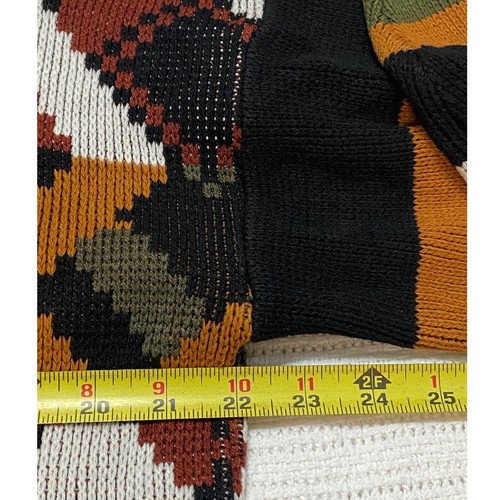 Clifton Place Vtg Sweater XL Unisex Geometirc Fall Colors Roomy Sleeves Rusty - Picture 6 of 12