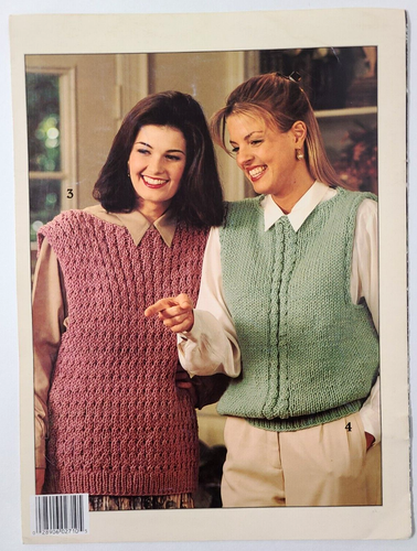 Leisure Arts Very Quick Vests to Knit Knitting Patterns 4 Designs Leaflet #2710 - Picture 3 of 3