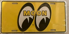 MOONEYES Eyeball Yellow Metal License Plate. Hot Rods, Cruisers.  AWESOME!!