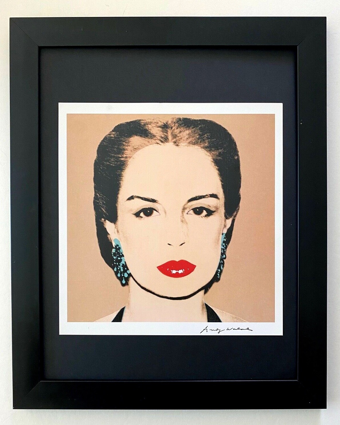 Andy Warhol | Vintage 1984 Carolina Herrera Print Signed  Mounted in 11x14 Board