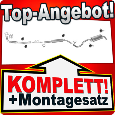 Auspuff für VW POLO (6N2) 1.4 75PS Motor: AHW Schrägheck +Rohr Auspuffanlage