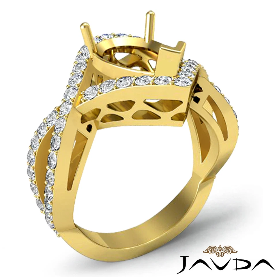 Pear Cut Semi Mount Twisted Shank Criss Cross Diamond Engagement Ring 0.74 Ctw. - Image 4 of 4