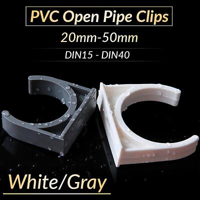 20mm-50mm PVC Rohrschellen Schelle Schraubrohrschellen Schelle Offen DIN15-DIN40