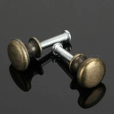 2 x Antique Small Pull Drawer Handle Mini Creative Mushroom Shaped Knobs Retro