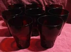 VTG Anchor Hocking Windsor Royal Ruby Red Tumbler 4oz Juice Glasses Set Of 8