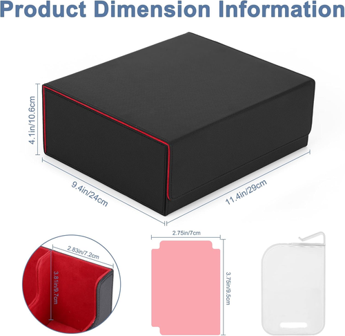 Premium Leather Card Deck Case for 1800+ Trading Cards with Magnetic Closure - Picture 5 of 12