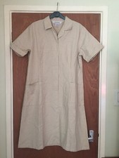 Alexandra Carers/Maid/Waitress Uniform - Beige  CheckDress - Size Euro 44/UK 18