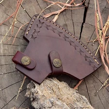 Custom Handmade Axe Hatchet Genuine Brown Leather Sheath Case Axe Holster