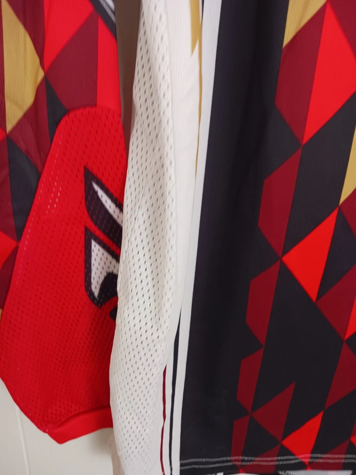 Camiseta Fly Racing Kinetic Masculina Pequena Branca Laranja Colorida Motocross ATV - Imagem 3 de 4