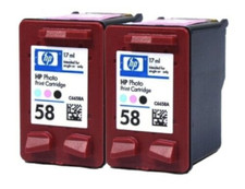 2 pack HP 58 Photo Genuine C6658AN Ink cartridge OEM for OfficeJet PSC Printer