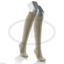 Pończochy do kolan Len Pończochy Bawełna Naturalny beż Tradycyjne Podkolanówki