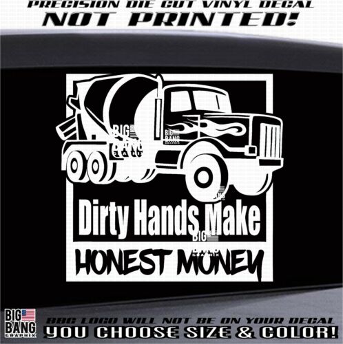 Cement Truck Vinyl Decal Sticker Mason Driver Blue Collar Hard Work Success USA - 第 1/4 張圖片