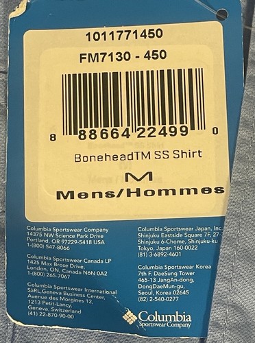 Columbia PFG Bonehead Short Sleeve Fishing Shirt Blue Mens Medium NWT - Picture 8 of 9