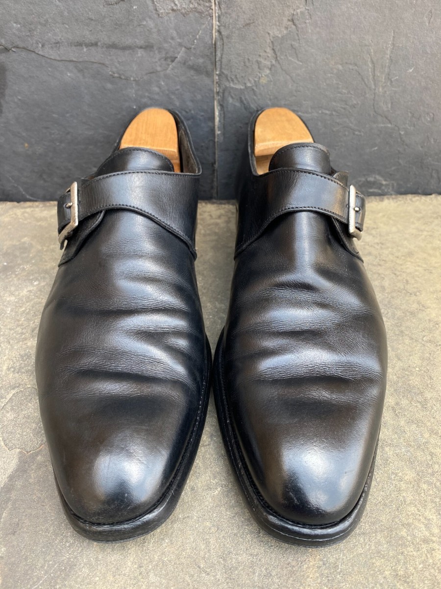 靴 Crockett & Jones Black Monk Strap Shoes Crockett & Jones Handgrade Cap Toe Black Monk Strap UK 6.5 E